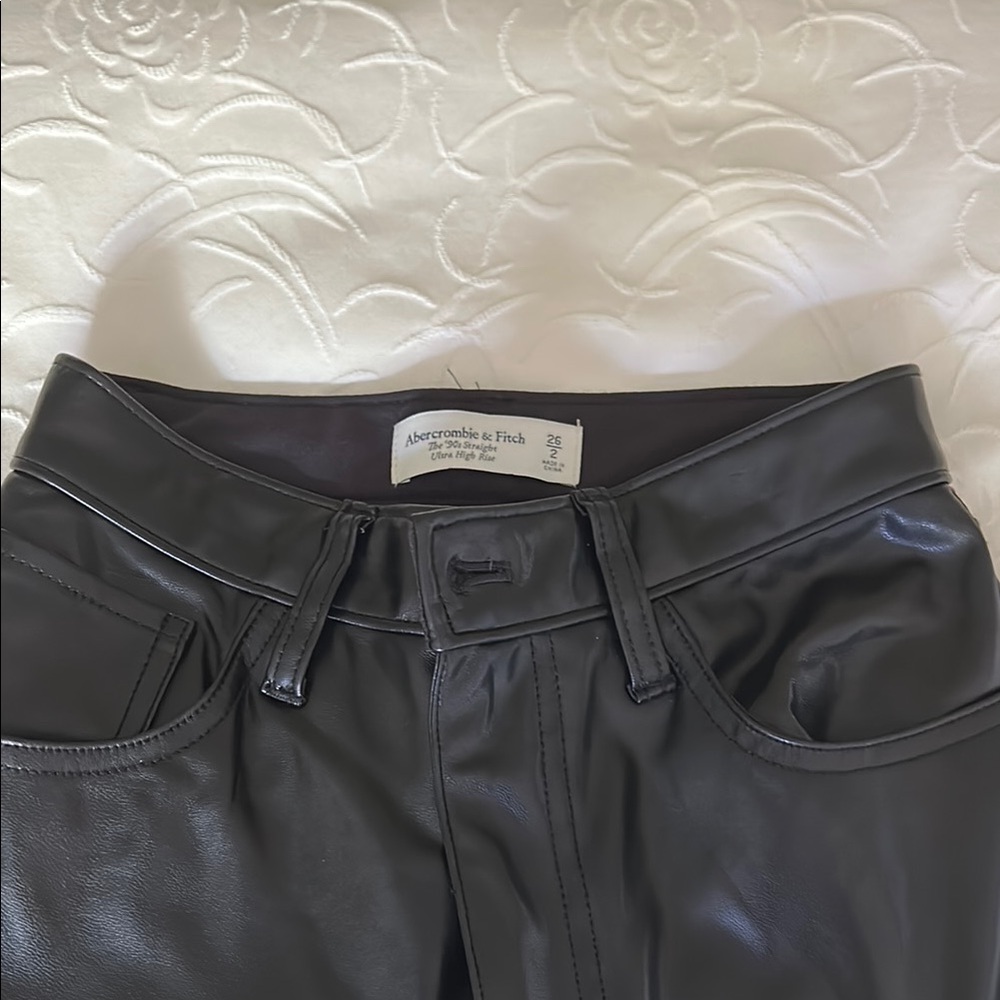 Abercrombie & Fitch Dark Leather Trousers